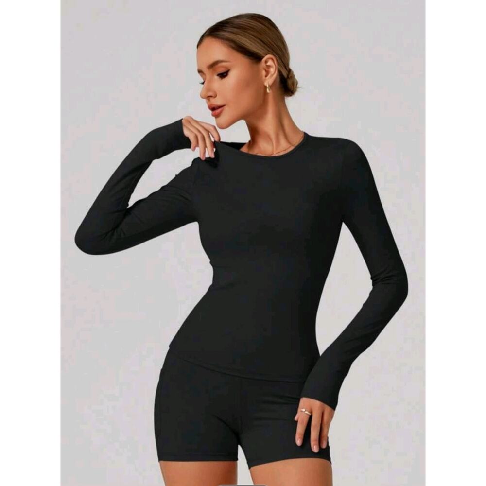 Size S 2pcs long sleeve top+ short
